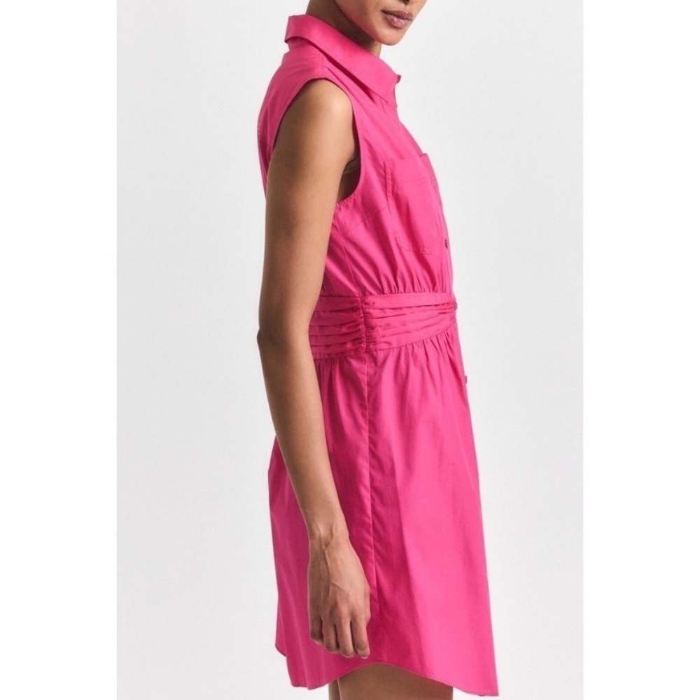 New Derek Lam 10 Crosby Cora Sleeveless Cotton Shirtdress Pink size 6 - Picture 5 of 12